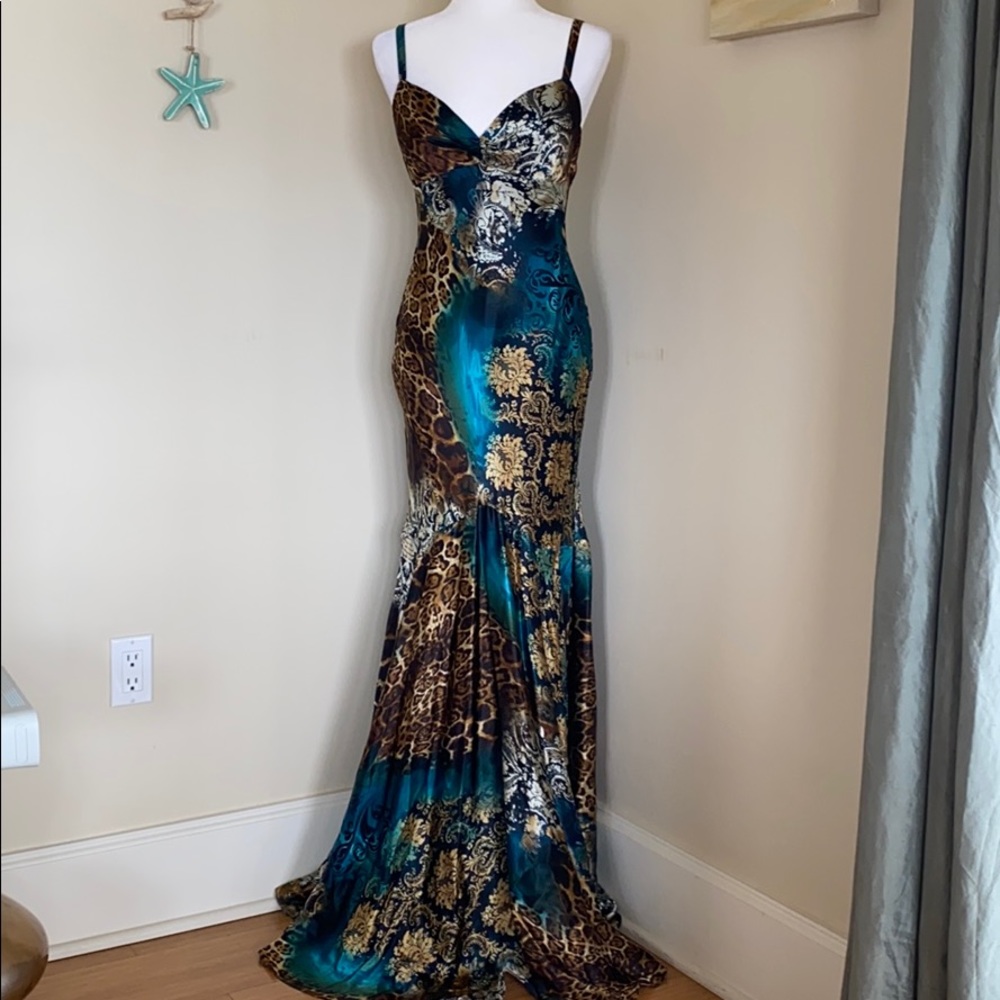 Super Sexy Animal Turquoise Detailed Dress